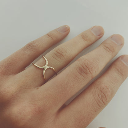 14k Double-Sided Geometric Gold Ring