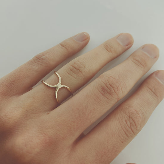 14k Double-Sided Geometric Gold Ring