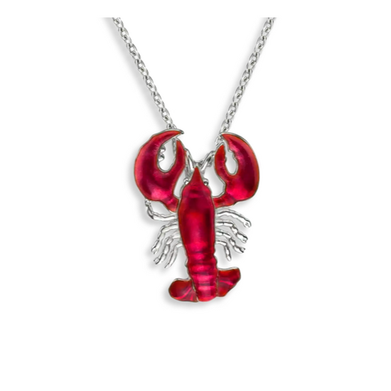 Red Enamel Lobster Necklace