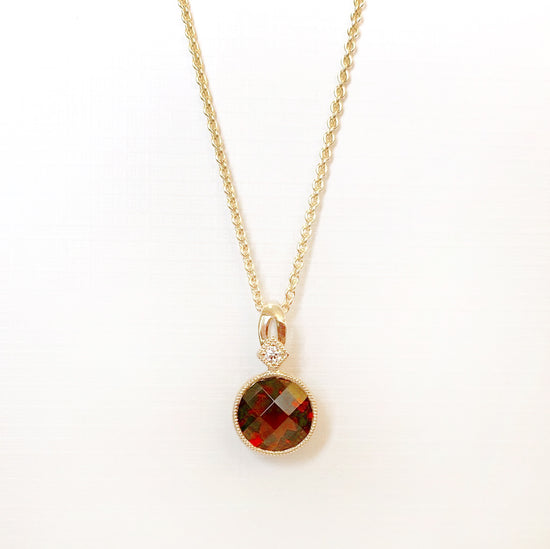 Garnet and Diamond Accent Necklace