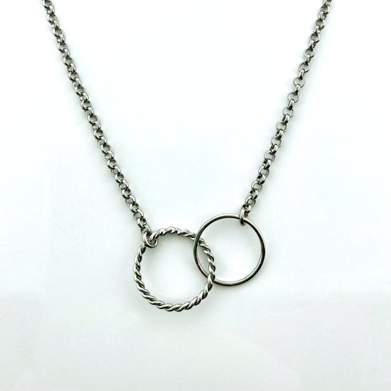 Sterling Silver Twisted Interlocking Necklace