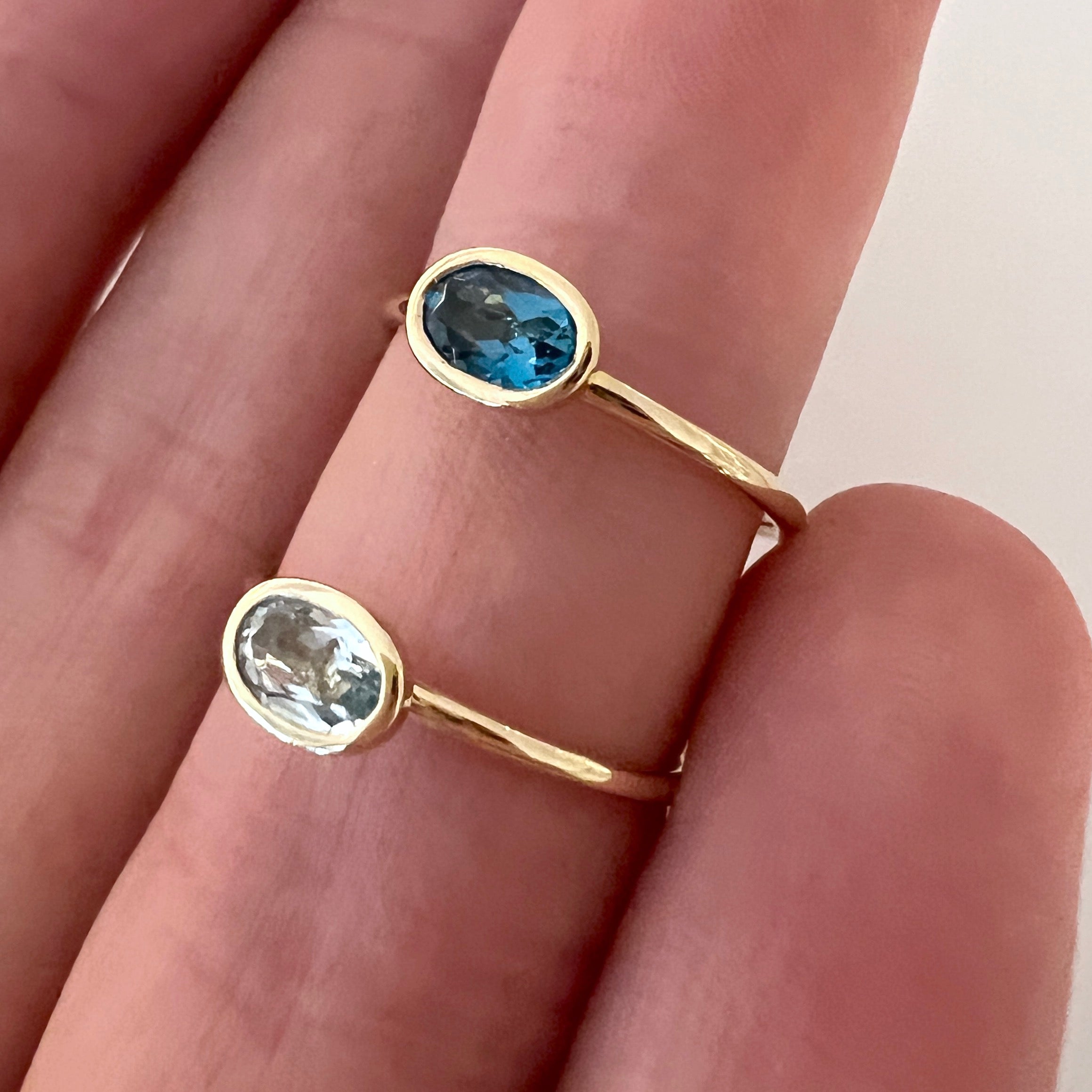 Blue topaz clearance stacking rings