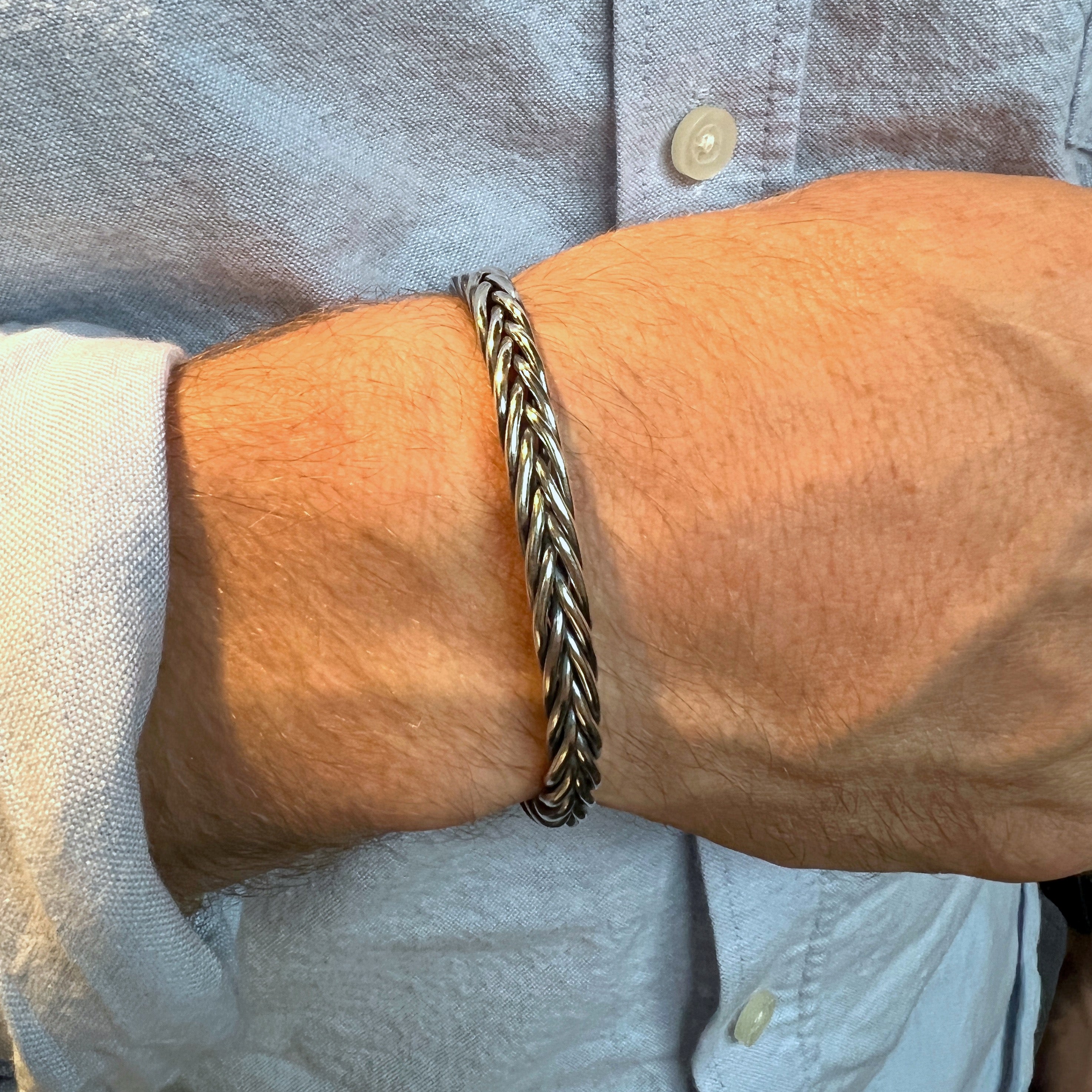 Nikza Exclusive Premium Stainless Steel Men's Hand Bracelet ( pack of 1 )