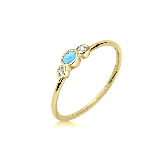Blue Topaz + Diamond Band | By Meira T