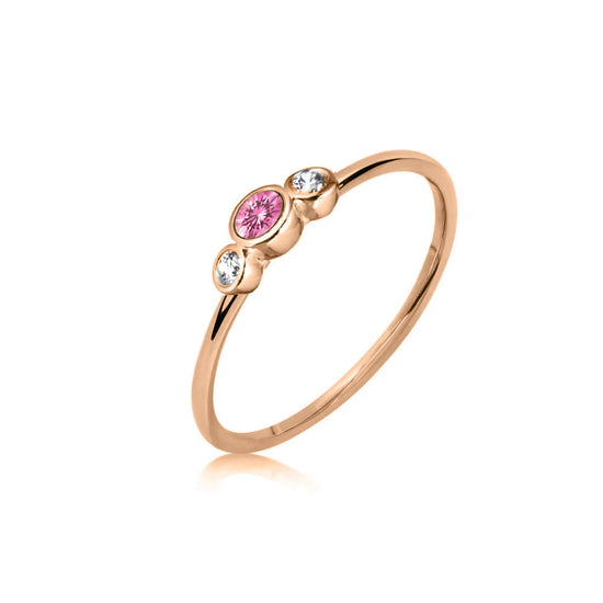 Pink Sapphire + Diamond Rose Gold Band | By Meira T