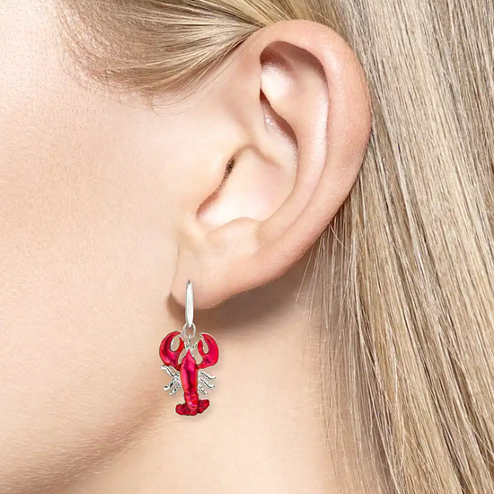 Red Enamel Lobster Earrings