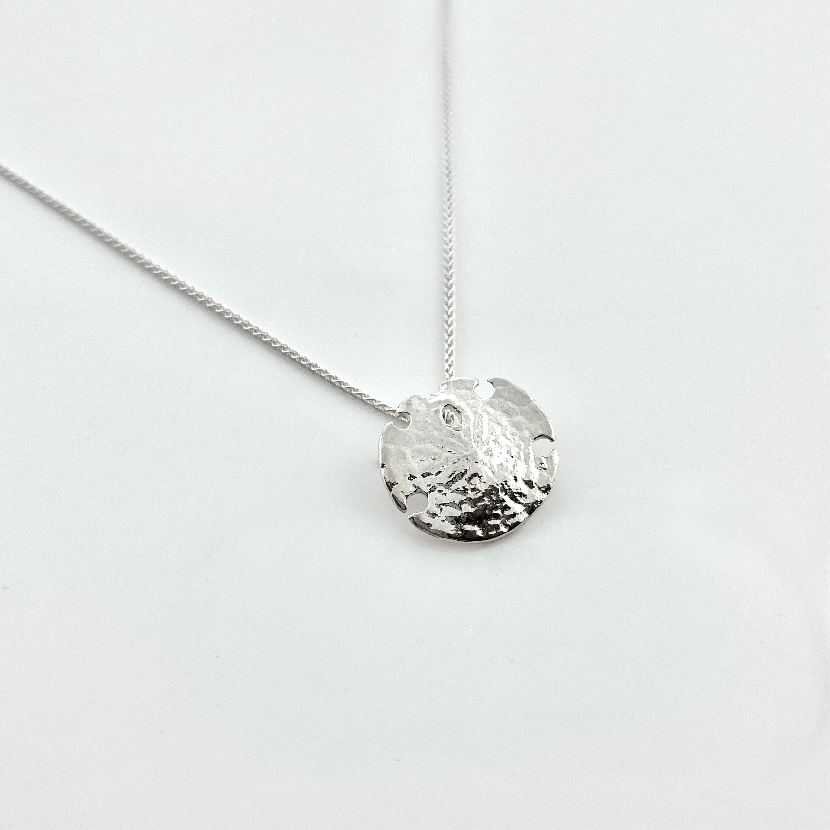 Buy Silver Sand Dollar Necklace 925 Sterling Silver Silver Adjustable  Necklace 1618 Sand Dollar Charm Online in India - Etsy