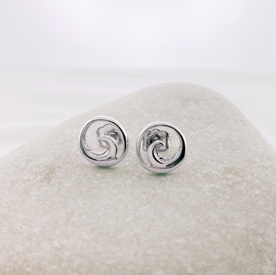 Sterling Wave Stud Earrings