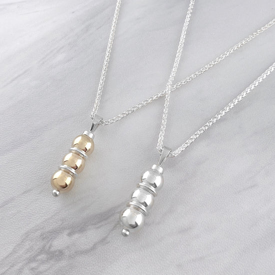 Cape Cod Triple Ball Drop Wheat Chain Necklace