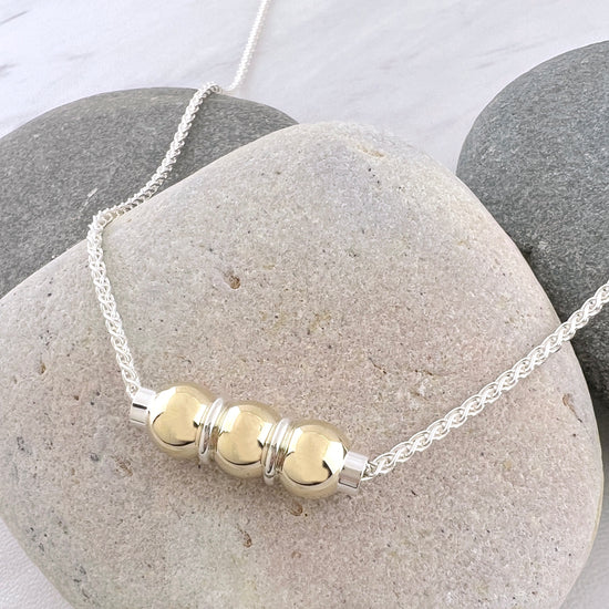 Cape Cod Triple Ball Wheat Chain Necklace